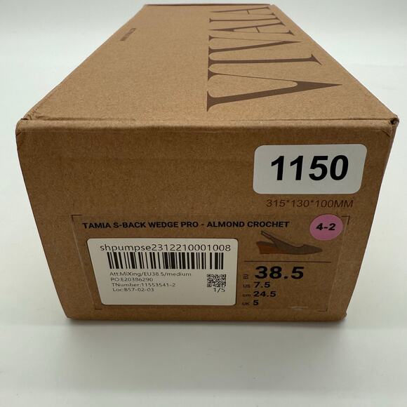 Vivaia Tamia Slingback Wedge Pro Old Money Minimalist Arch Support Almond 7.5 - Picture 7 of 8